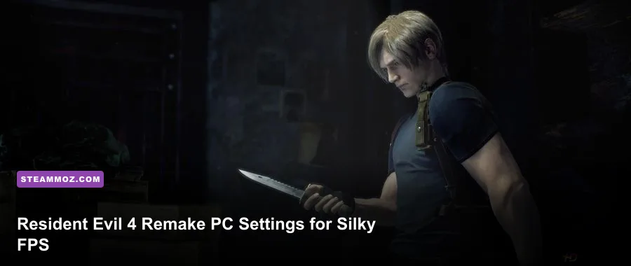 Leon fighting Ganados in the village during Resident Evil 4 Remake on PC