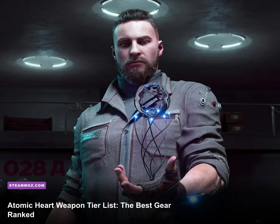 Atomic Heart weapons arsenal featuring Zvezdochka and Kalash