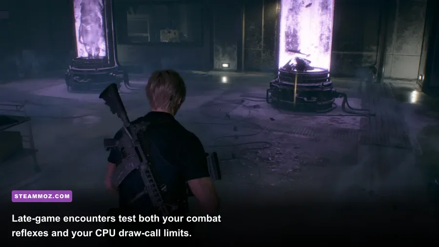 Targeting a Regenerador with the thermal scope in Resident Evil 4 remake