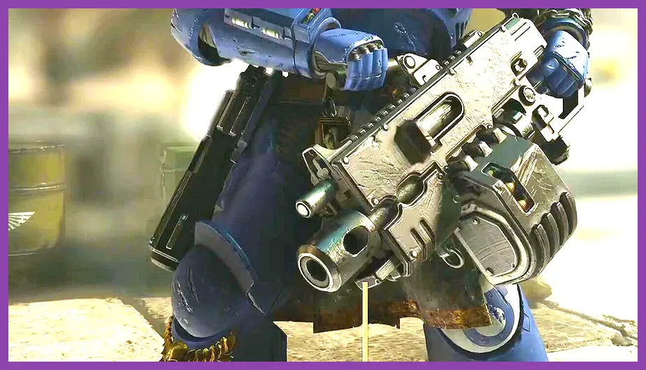 Space Marine 2 squad firing bolters at the Lictor boss