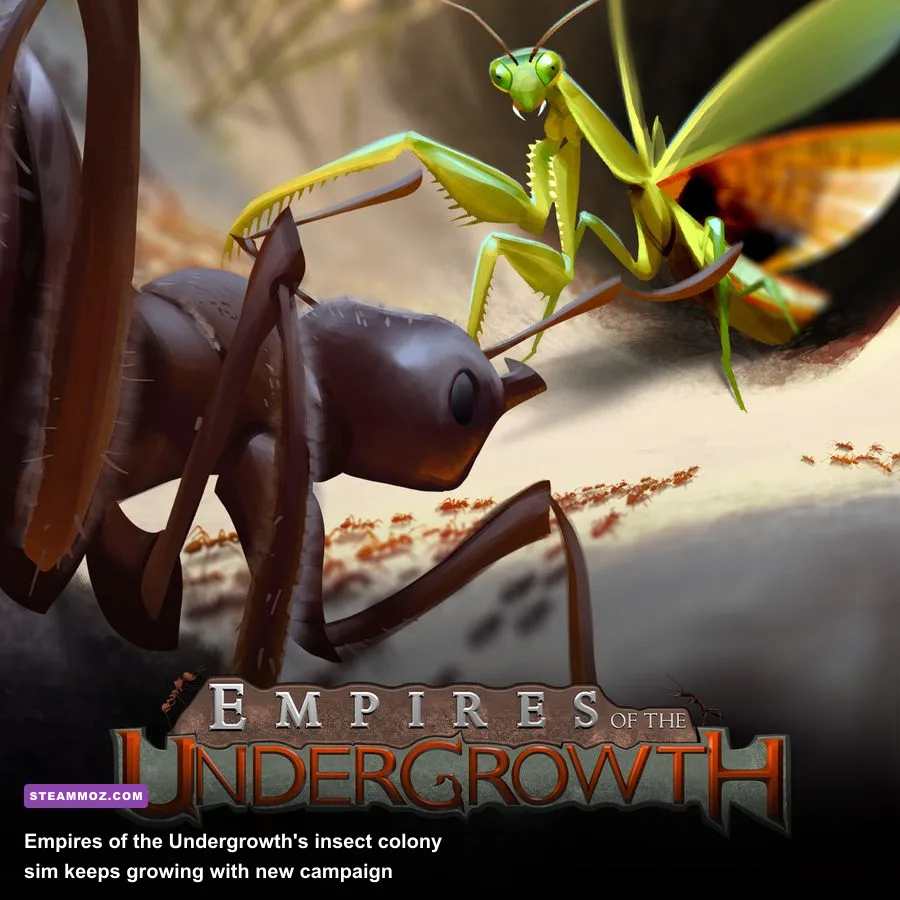 Ant colony base building gameplay from Empires of the Undergrowth expansion