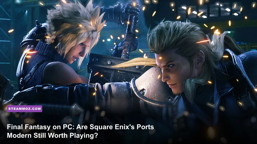 Cloud Strife walking through Sector 7 slums in Final Fantasy VII Remake Intergrade on PC
