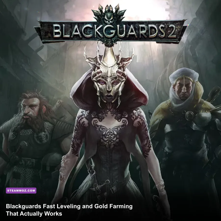 Blackguards party fighting enemies on a tactical battlefield