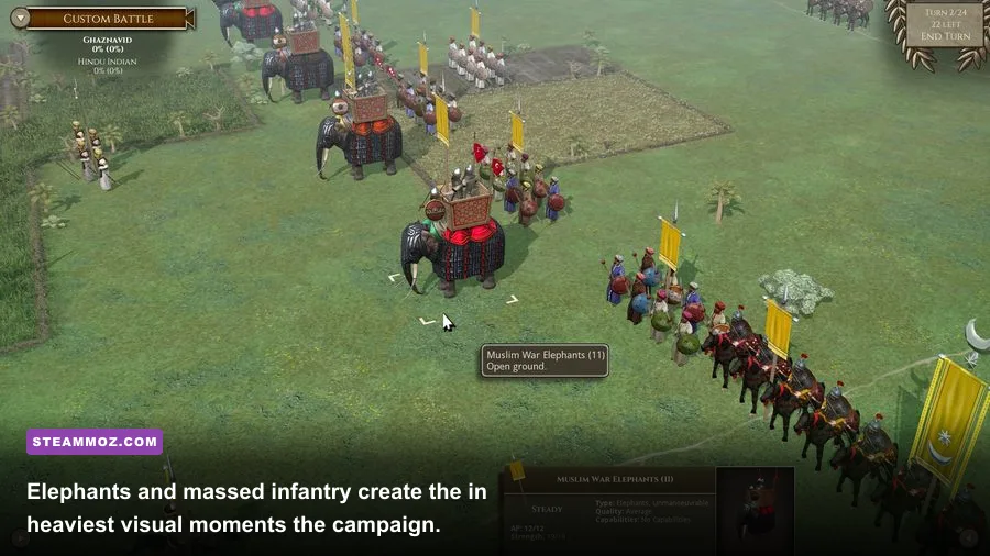 War elephants charging infantry in Field of Glory II