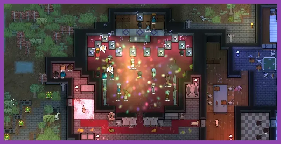 Colonists participating in an Ideology ritual ceremony