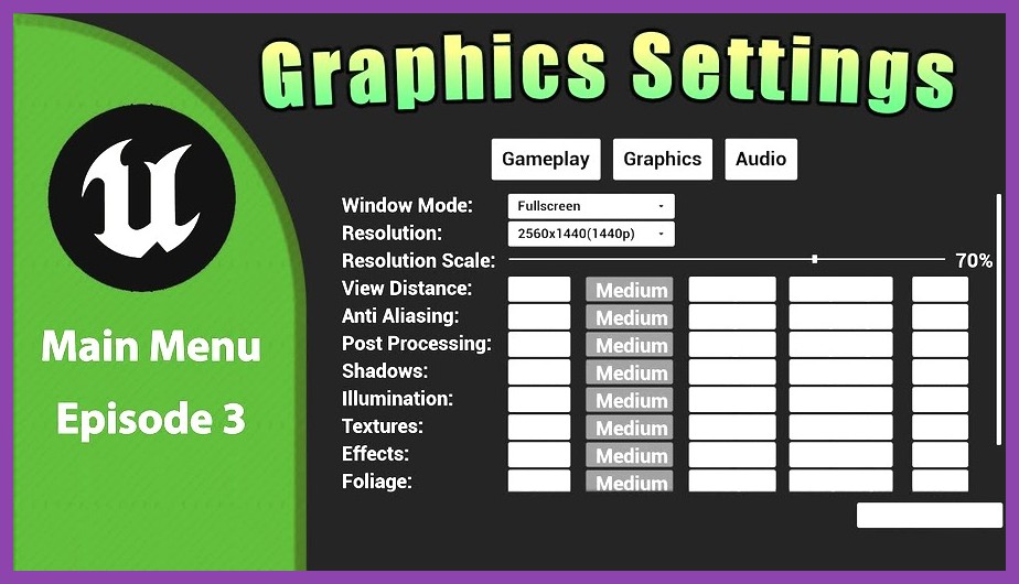 PC graphics settings display menu with frame rate options
