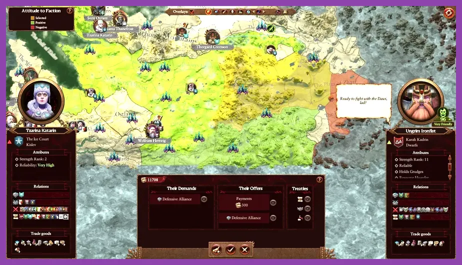 Coordinated Total War Warhammer 3 multiplayer army formation with frontline and flanks