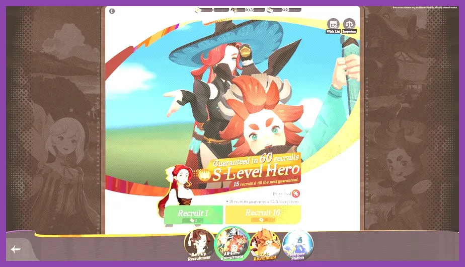 AFK Journey noble recruitment gacha summon screen