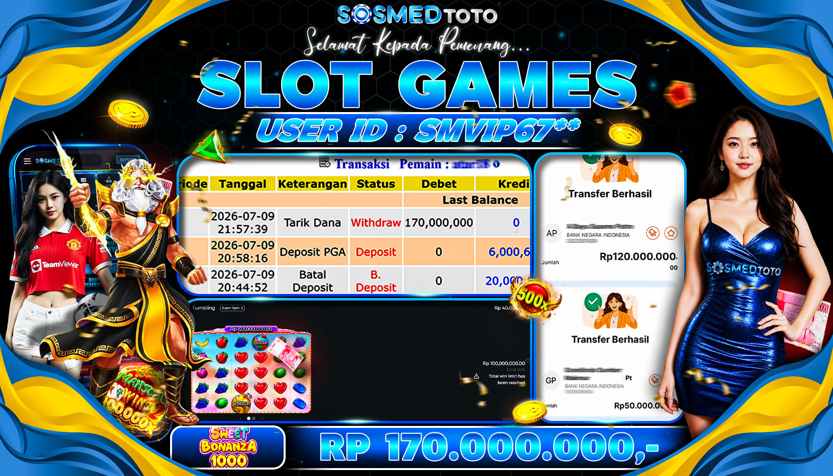 SOSMEDTOTO JACKPOT SLOT 170 JT LUNASS !