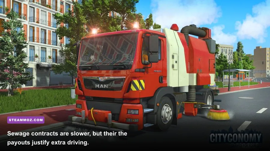 CITYCONOMY sewage service truck completing a municipal job