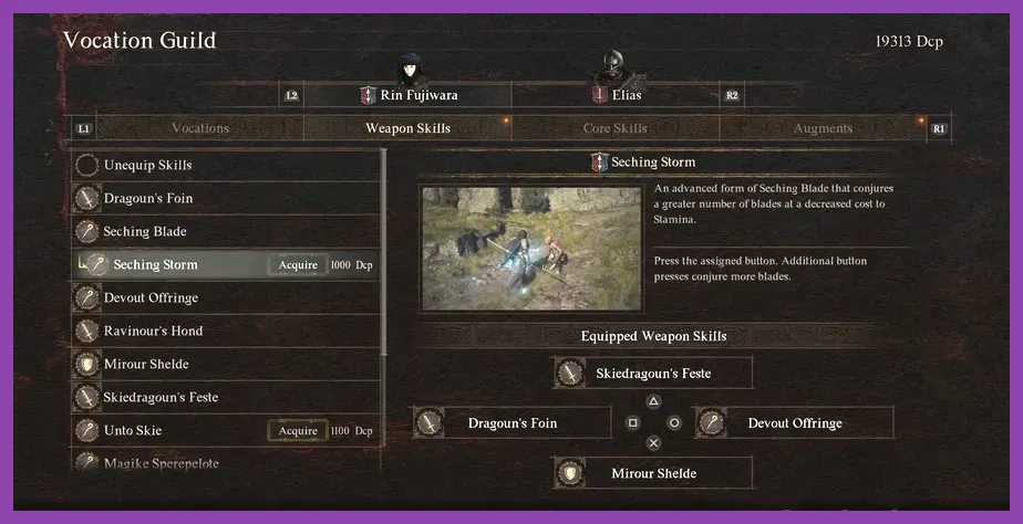 Dragon's Dogma 2 skill tree interface