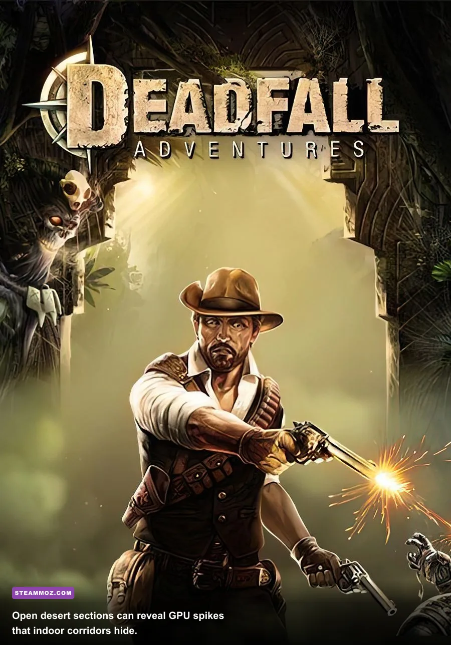 Deadfall Adventures desert level showing Egyptian ruins and outdoor scenery