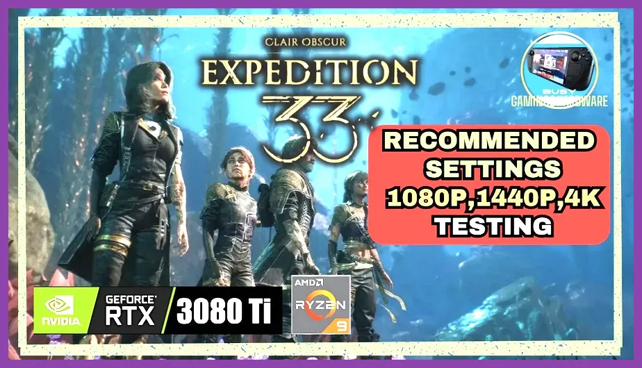 Screenshot showing Clair Obscur Expedition 33 running on recommended PC settings at 1440p
