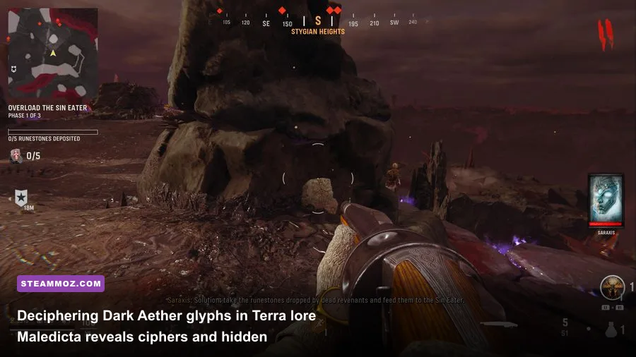 Dark Aether obelisk glowing with supernatural runes in Terra Maledicta