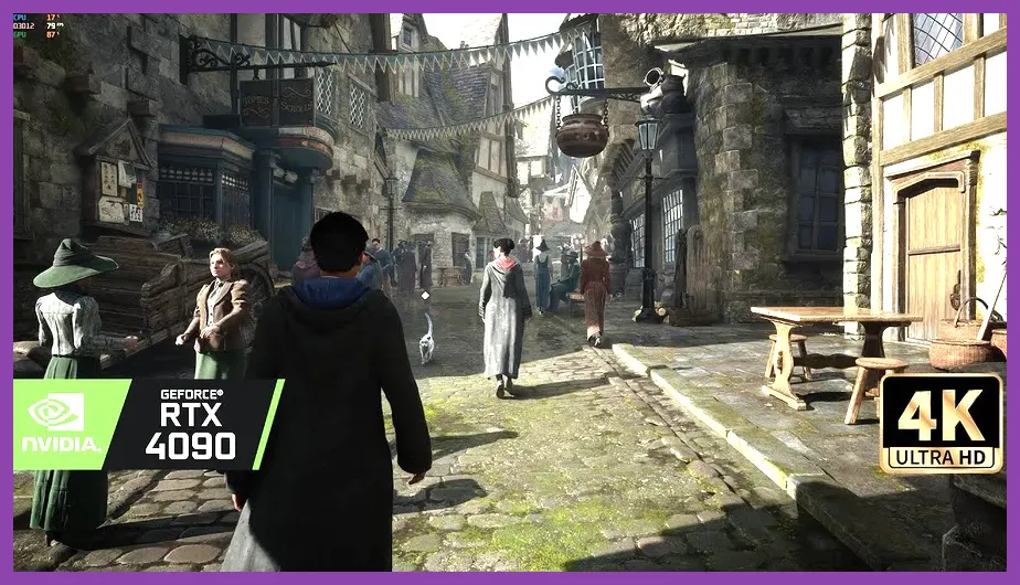Hogwarts Legacy PC graphics settings menu showing DLSS and ray tracing options