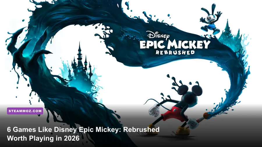 Mickey using paint and thinner in Disney Epic Mickey Rebrushed