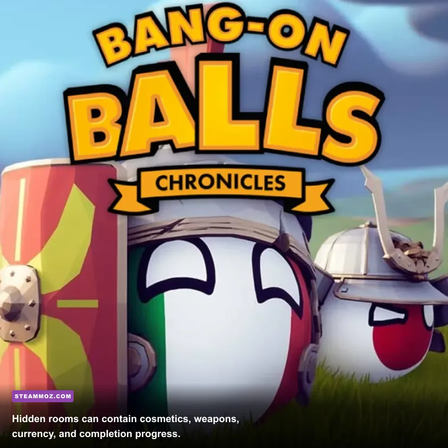 Bang-On Balls Chronicles hidden reward room displaying cosmetic hats and weapons