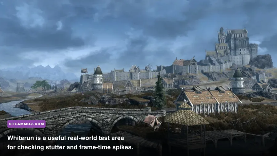 Skyrim Special Edition Whiterun city gameplay on PC
