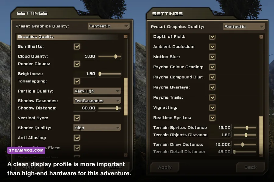 Agatha Knife PC graphics and display settings