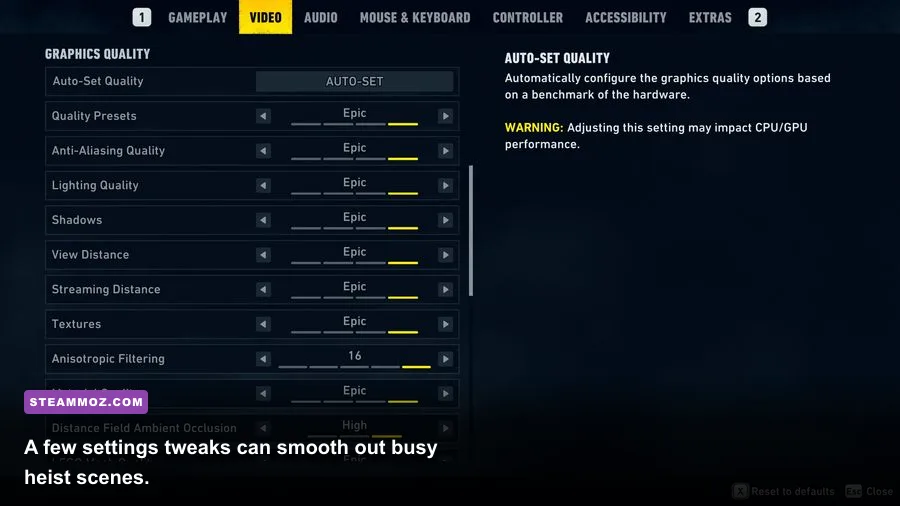Goat Simulator PAYDAY PC graphics settings menu