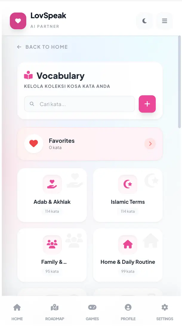LovSpeak Screen 3