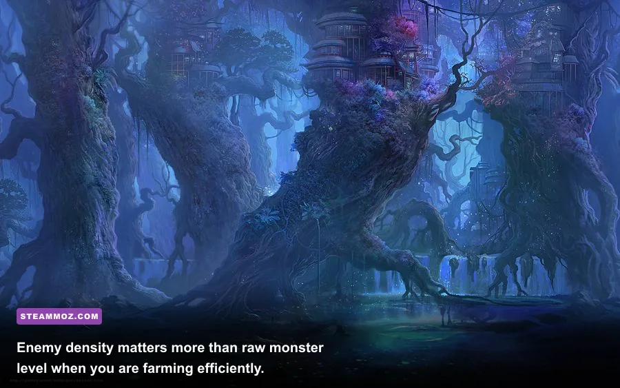 ELF monster grinding location with multiple enemies close together