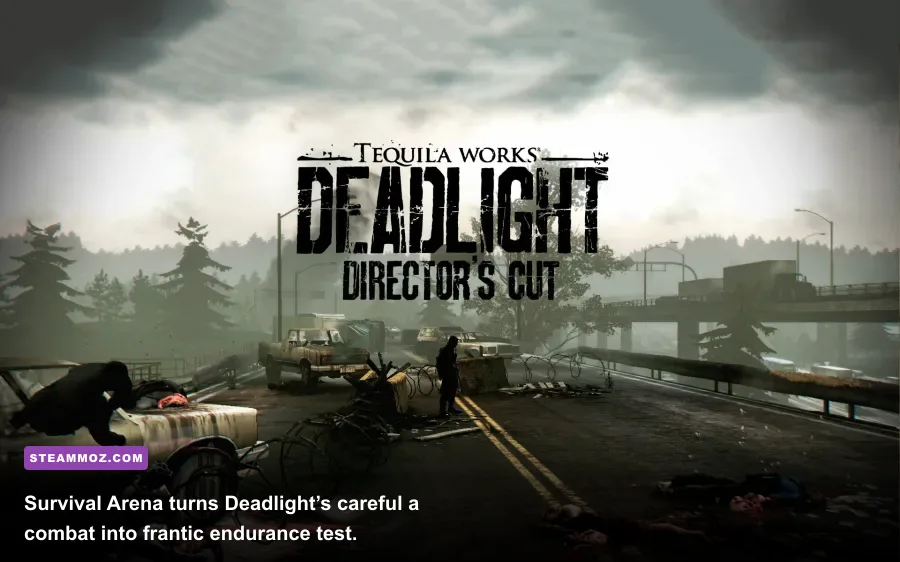 Randall Wayne defending himself from waves of Shadows in Deadlight Director's Cut Survival Arena