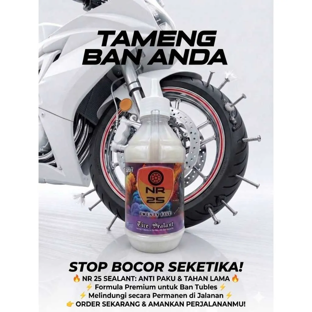 Cairan NR25 Anti Bocor Ban Motor Tubeless 1 Botol 350ml Tinggal Tuang