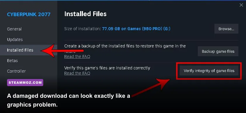 Steam verify integrity of game files option for Dungeon Tycoon