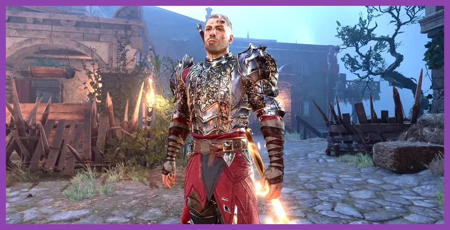Baldur's Gate 3 Paladin wearing Helldusk Armor in Act 3