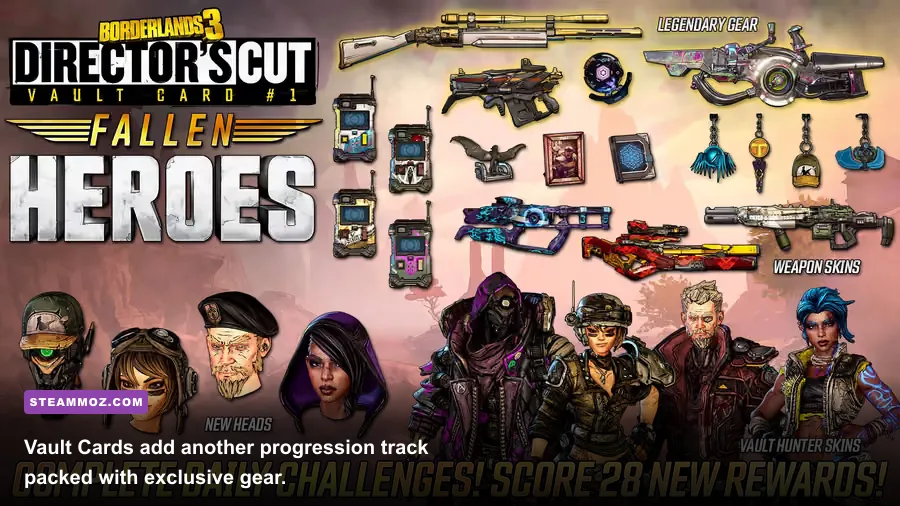 Borderlands 3 Fallen Heroes Vault Card rewards including Blade Fury
