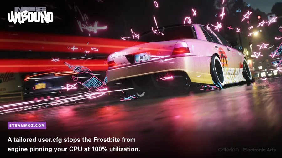 Vehicle customization screen in Need for Speed Unbound showing car parts