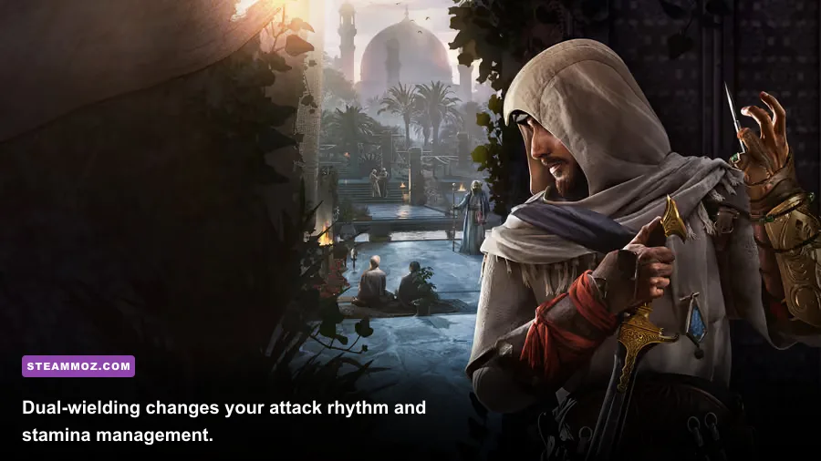 Eivor dual-wielding Viking axes during combat in Assassin's Creed Valhalla