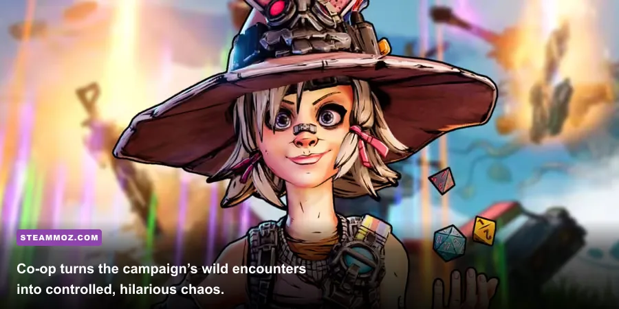 Four-player co-op gameplay in Tiny Tina's Assault on Dragon Keep