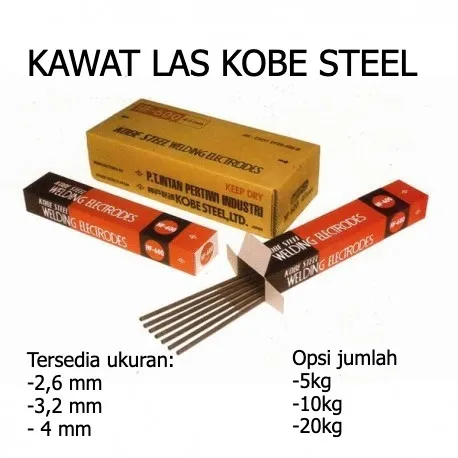 KOBE LB-52U Kawat Las Besi Baja 2.6 3.2 4.0 mm Welding Electrode ukuran 5 kg