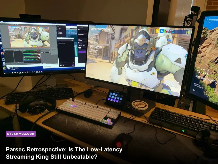 Parsec running a remote PC gaming session on an external display