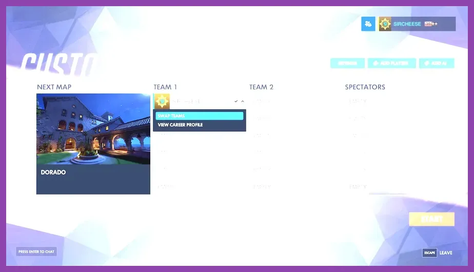 Overwatch 2 Custom Game lobby with the complete hero roster