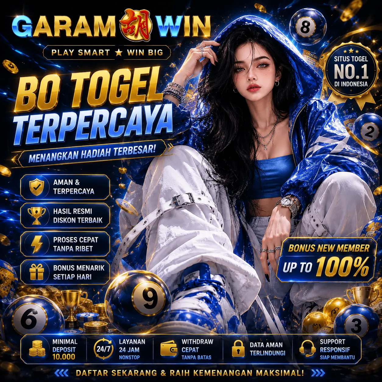 Thumbnail 1 of 3, Poster, Garamwin Bandar Bo Togel Terpercaya Hari ini Dengan Prediksi Pasaran Paling Jitu Indonesia designed and sold by Garamwin.