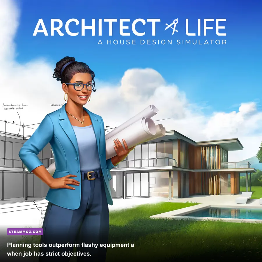 Architect Life architect planning a home office renovation with blueprints and tablet