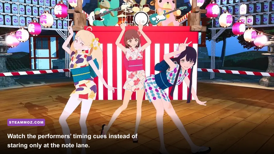 Mikasa and Nijika performing during Hop Step Sing VR Live HopSummer 2nd