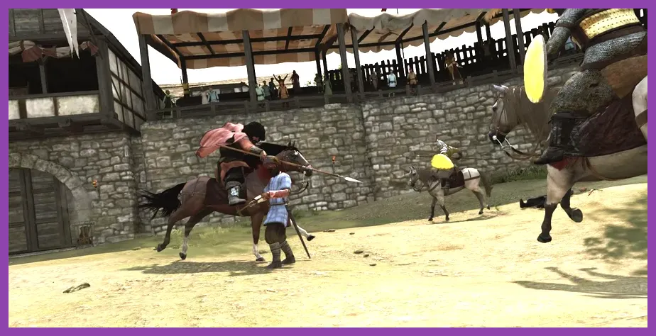 Arena master in Mount and Blade 2 Bannerlord standing in a town arena