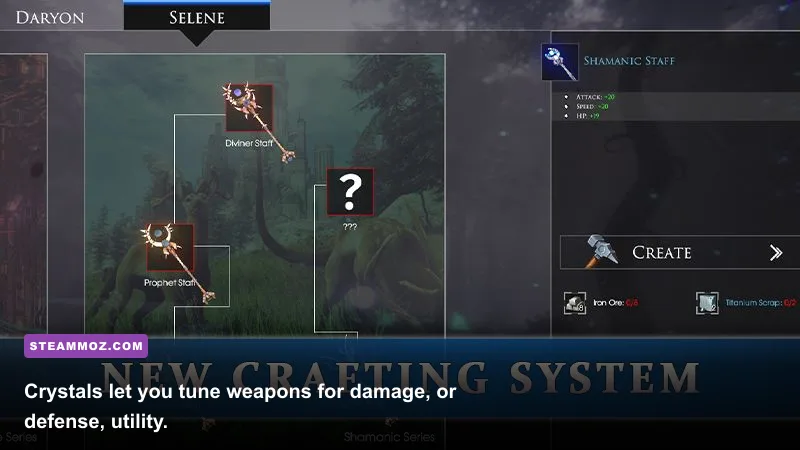 Edge Of Eternity weapon crystal and skill upgrade interface