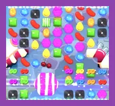 Striped candy explosion in Candy Crush Saga