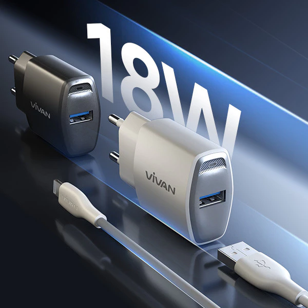 VIVAN POWER C18S Adaptor Charger 18W Usb A With Cable Usb A To Type C - Gambar 3