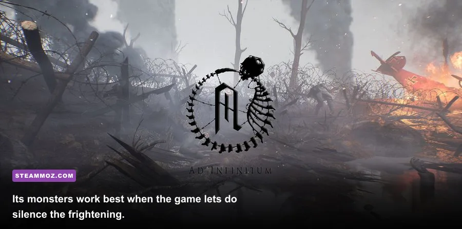 A grotesque creature stalking the player in Ad Infinitum