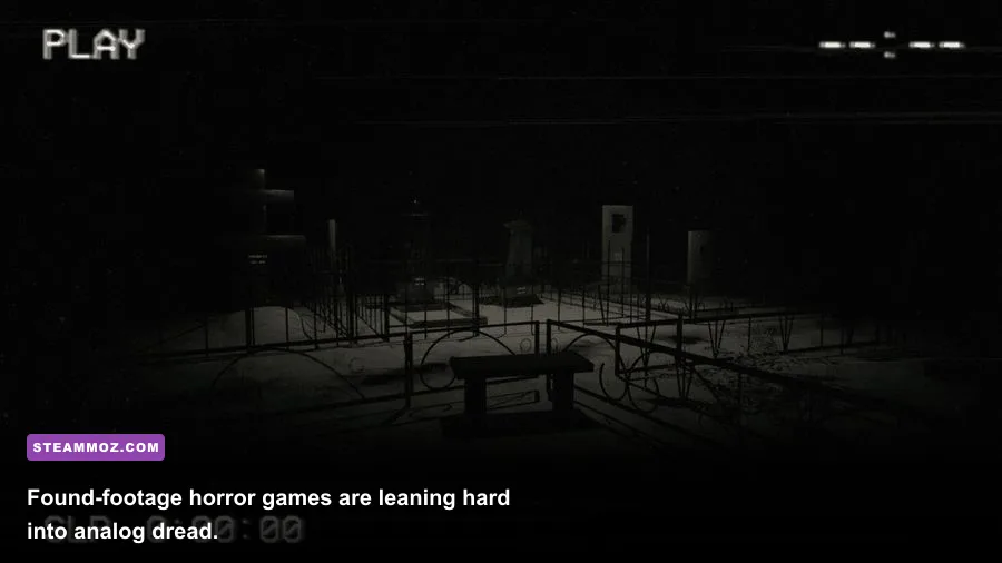 Found footage style horror game with VHS camera overlay
