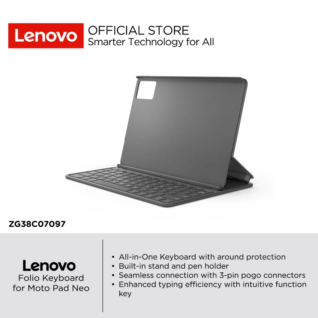 Lenovo Keyboard Moto Pad 60 Neo 11" / Motorola Tab Tablet 11inch Casing Cover ZG38C07097 Grey