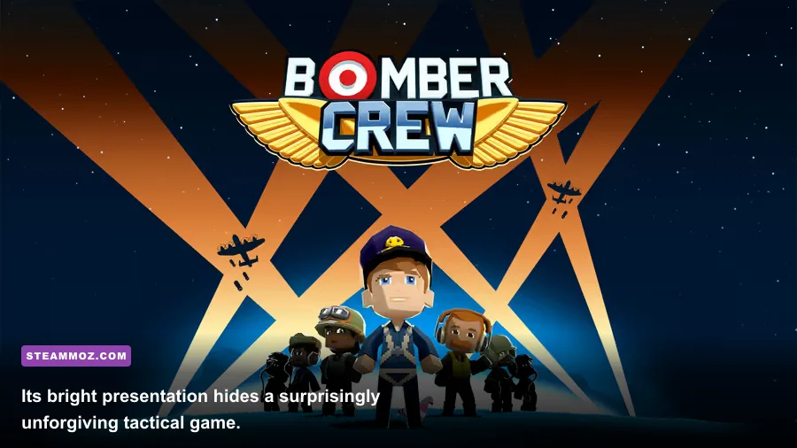 Bomber Crew PC gameplay showing the colorful tactical bomber interface