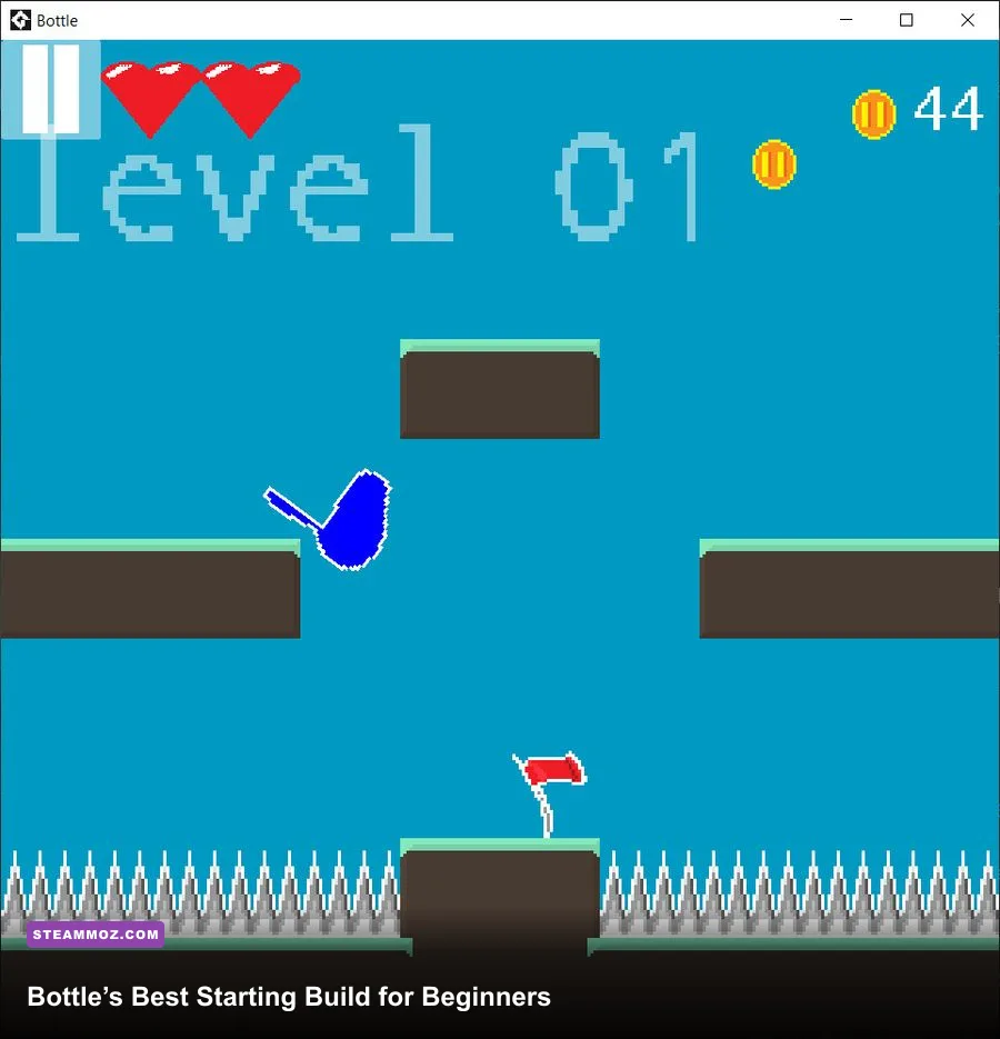 Bottle gameplay showing an early-game beginner build in combat