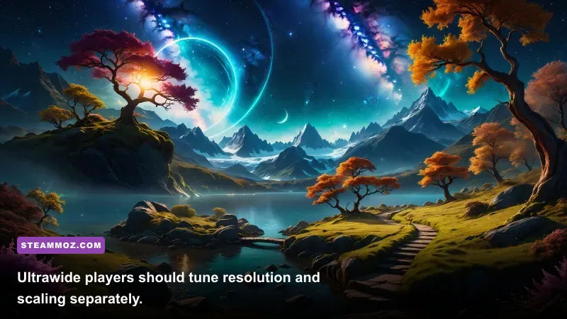 Dreamscape displayed on an ultrawide PC monitor during an atmospheric gameplay scene